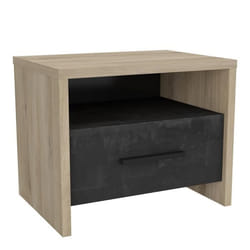 DEMEYERE Table de chevet 1 tiroir - Décor Chêne Kronberg - L 496 x P 363 x H 401 cm - COLORADO