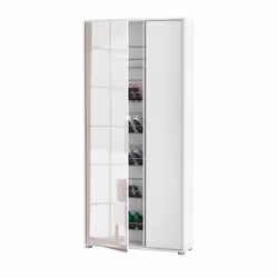 DEMEYERE armoire à chaussures + miroir Blanc perle - EBONY