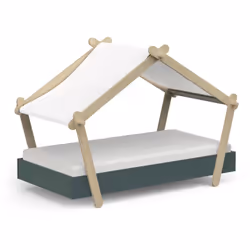 Habitat Et Jardin Lit Cabane Surélevé Enfant " Lodge " - 70 X 140 Cm - Vert