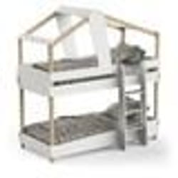 DEMEYERE Lits superposés TIMBER - 90 x 200 cm - Sommiers à lattes inclus - Bois et blanc