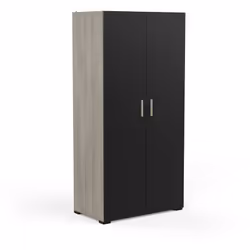 Choisissez la simplicité et l'efficacité avec l' armoire 2 portes et un 1 tiroir Izzy de coloris chêne kronberg et noir qui s ...