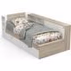 Lit enfant LIFE 1 personne - 90x190/200 - Rangements - Décor Chêne et blanc - DEMEYERE - Fabriqué en France