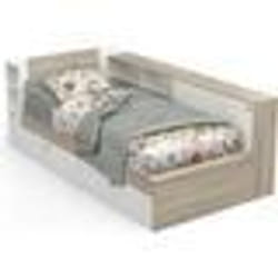 Lit enfant LIFE 1 personne - 90x190/200 - Rangements - Décor Chêne et blanc - DEMEYERE - Fabriqué en France