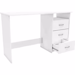Habitat Et Jardin Bureau "aristote" - 3 Tiroirs - 123 X 76.5 X 50.1 Cm - Coloris Blanc Perle
