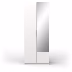 Caractéristiques produit : Armoire 2 portes + 1 miroir Ghost. En panneaux de particules 12 et 15 mm. Aménagement : Niche (L.7 ...