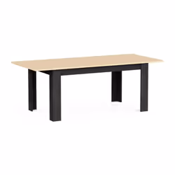 Table a manger extensible - Style industriel grâce a son ton bi-couleur : CHENE DE FIL/SIDEWALK. Décor 100% mélamine. Plateau ...