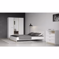 Habitat Et Jardin Lit Double En Bois "watson" - 140 X 200 Cm - Blanc - 140 x 190 cm