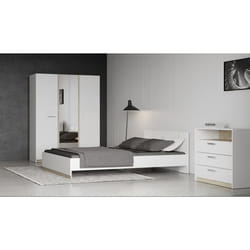 Habitat Et Jardin Lit Double En Bois "watson" - 140 X 200 Cm - Blanc - 140 x 190 cm