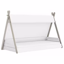 DEMEYERE Lit tipi enfant avec sommier contemporain laqué blanc perle et gris - l 90 x L 200 cm - TOTEM