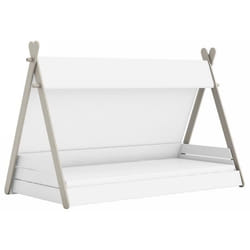 DEMEYERE Lit tipi enfant avec sommier contemporain laqué blanc perle et gris - l 90 x L 200 cm - TOTEM