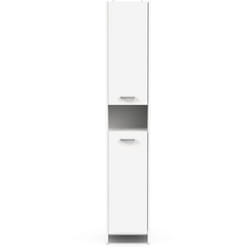 Colonne lingère de salle de bain - Blanc mat - 2 portes - L342 x P33 x H185 cm - DEMEYERE