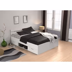 Habitat Et Jardin Lit Double En Bois "michigan" - 140 X 200 Cm - Blanc