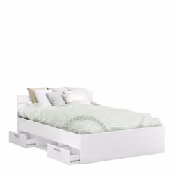 Lit adulte 2 tiroirs - MICHIGAN - Blanc - 140 x 190 cm - DEMEYERE