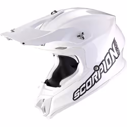 Scorpion VX-16 Evo Air Solid Casque de motocross, blanc, taille L pour Hommes