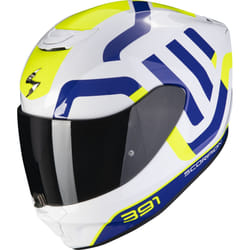 Scorpion EXO 391 Arok Casque, blanc-bleu-jaune, taille XL pour Hommes