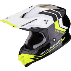 Scorpion VX-16 Evo Air Fusion Casque de motocross, noir-blanc-jaune, taille XL pour Hommes