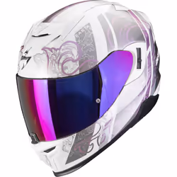Scorpion Exo-520 Evo Air Fasta Casque, blanc-pourpre, taille XS pour Hommes