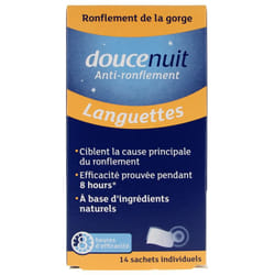 Douce Nuit Anti-Ronflement Languettes 14 Sachets Individuels