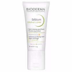 Bioderma Sébium Global Cover 30 ml, Crème de jour, Femmes, Tous types de peau, Visage, Anti-acné, Matifiant, All ages