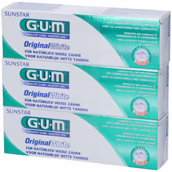 Dentifrice - Gum - Original White - Lot de 3 x 75ml - Élimine les colorations - Renforce les gencives