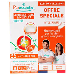Puressentiel Articulations & Muscles Roller aux 14 Huiles Essentielles Lot de 2 x 75 ml