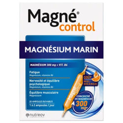 Nutreov Magné Control Magnésium Marin 300 mg Vitamine B6 20 Ampoules