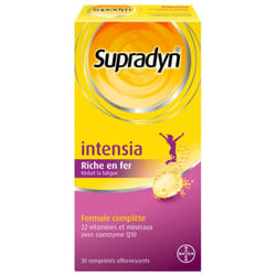 Supradyn Intensia Multivitamines Minéraux Réduit la Fatigue 30 Comprimés Effervescents