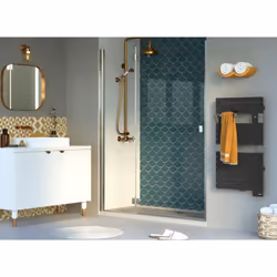 Le sèche-serviettes électrique Sauter Asama II 500W en finition anthracite est idéal pour chauffer et sécher vos serviettes d ...