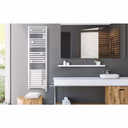 Radiateur sèche-serviettes Doris Digital étroit 1300W blanc brillant ATLANTIC 851137Radiateur sèche-serviettes - Doris électr ...