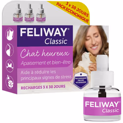 FELIWAY Classic - Pack de 3 recharges Anti Stress Calmant - 3 X 48 ml - Pour chat
