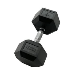 Haltère hexagonale - SVELTUS - 17.5 kg - Caoutchouc durable - Poignée ergonomique - Usage régulier