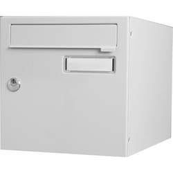 Renz - Boîte aux lettres normalisée 1 porte extérieur acier gris brillant