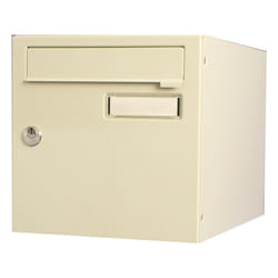 Renz - Boîte Aux Lettres Normalisée 1 Porte Extérieur Acier Beige Brillant