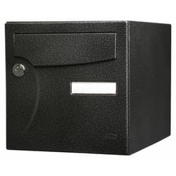 RENZ Boîte aux lettres normalisée 2 portes extérieur RENZ acier noir brillant