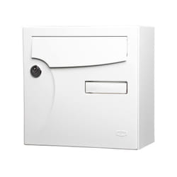 Renz - Boîte Aux Lettres Normalisée 1 Porte Extérieur Acier Blanc Brillant