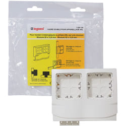 Legrand - Cadre double pour appareillage saillie - Pour moulures hauteur 12,5mm