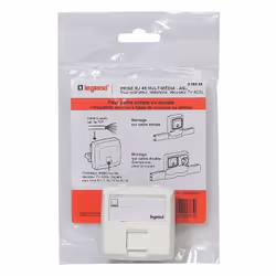 Prise RJ45 multimédia LEGRAND pour moulure appareillage en saillie blanc Permet un débit de 100Mbp/s Prise blindée RAL blanc ...