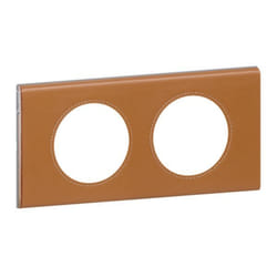 LEGRAND Celiane Plaque de finition 2 postes cuir caramel