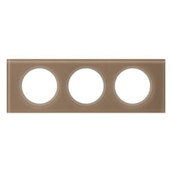 LEGRAND Celiane Plaque de finition 3 postes verre moka