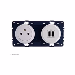 Caractéristiques de la prise de courant et double chargeur USB Céliane Prise de courant et double chargeur USB de la gamme Cé ...