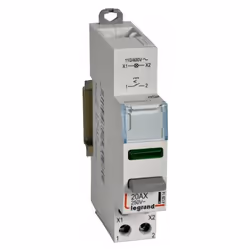 Inter poussoir modulaire double fonction contact 1NO + voyant LED vert de 110V à 400V 1 module LEGRAND 412914 CX³, inter à po ...