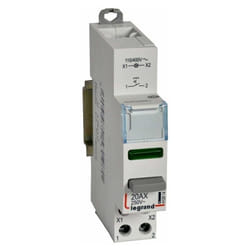 Legrand - Inter poussoir modulaire double fonction contact 1NO + voyant led vert de 110V à 400V 1 module 412914