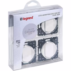 Lot de 4 interrupteurs ou va-et-vient Céliane Soft - blanc