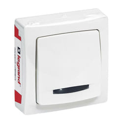 Poussoir lumineux Appareillage Saillie Blanc (097610)