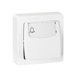 Legrand - Bouton poussoir avec porte-étiquettes en saillie blanc