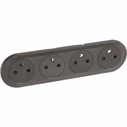 Enjoliveur Céliane pour quadruple prise de courant 2P+T à puits précâblée compacte finition graphite LEGRAND 067925 Céliane,  ...