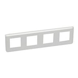 Legrand - Plaque 4 postes Horizontaux Mosaic Alu