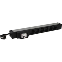 Legrand - pdu avec disjoncteur différentiel 19 pouces 1U,6 prises 2P+T,cordon d'alimentation 3m,fiche 2P+T 16A 646833