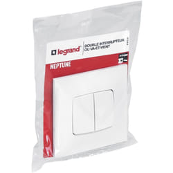 Legrand - Double interrupteur ou va-et-vient Neptune - 10A - Blanc
