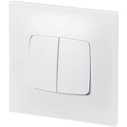 Interrupteur ou va-et-vient + poussoir Neptune - Blanc - Legrand